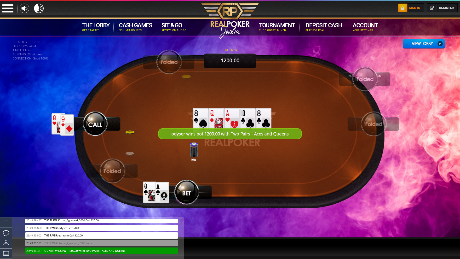 10 player poker in the 23rd minute