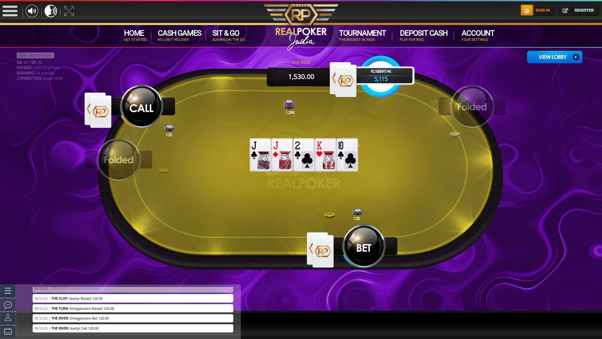 10 player poker in the 24th minute