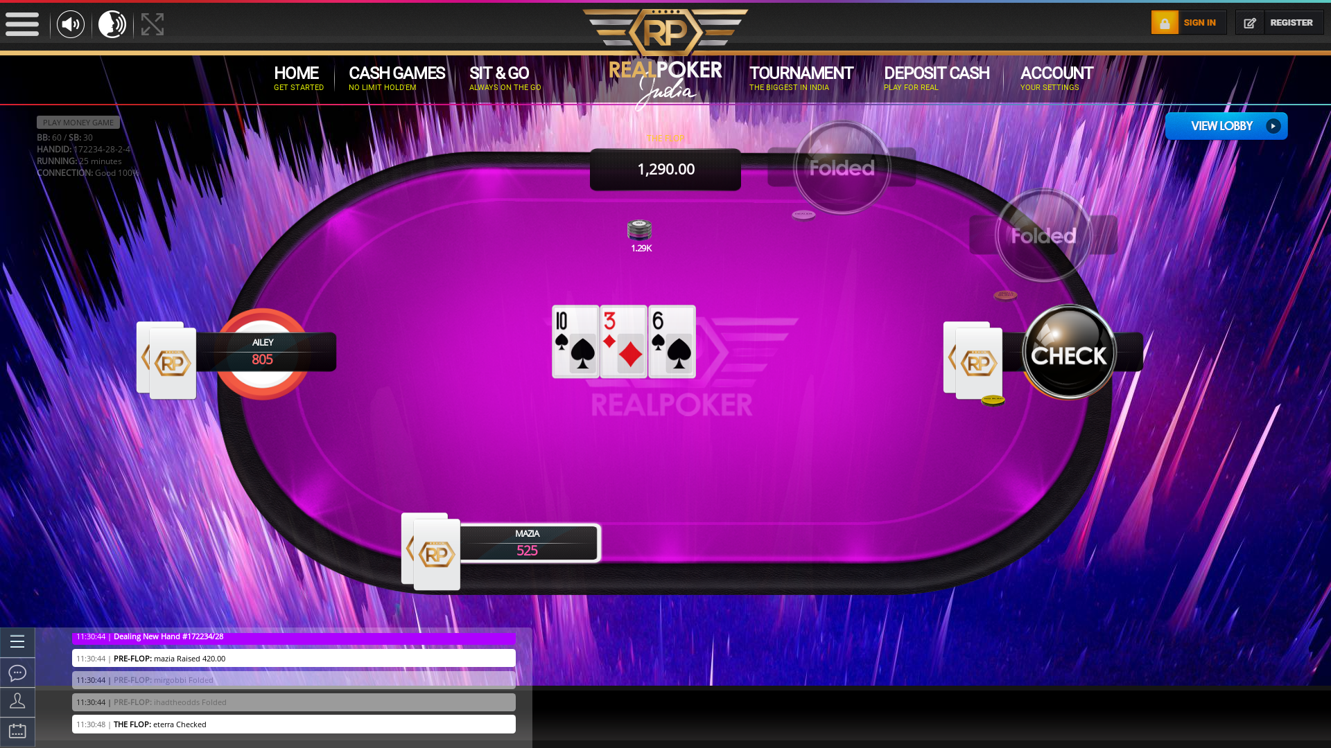 10 player poker in the 25th minute
