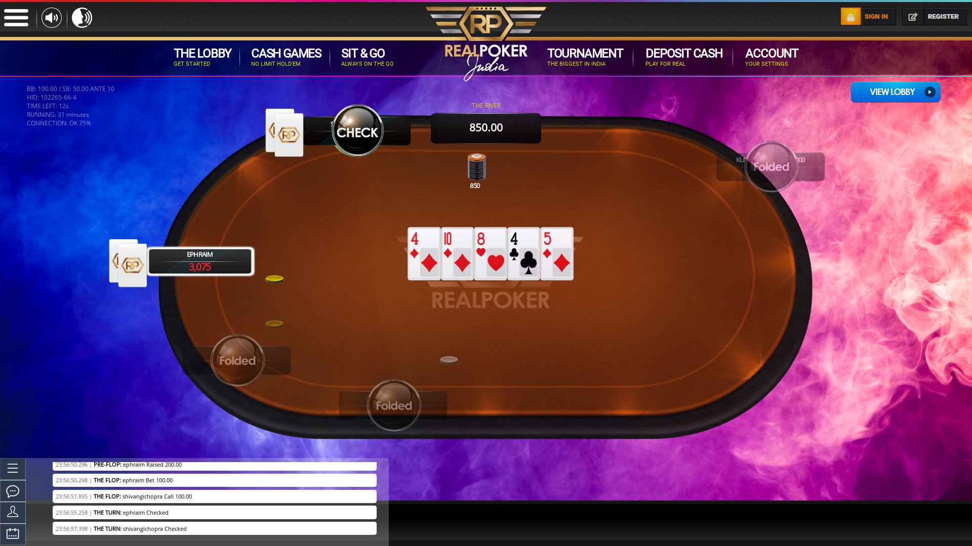 10 player poker in the 31st minute