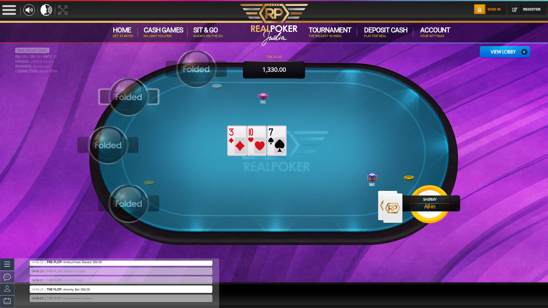 10 player poker in the 32nd minute