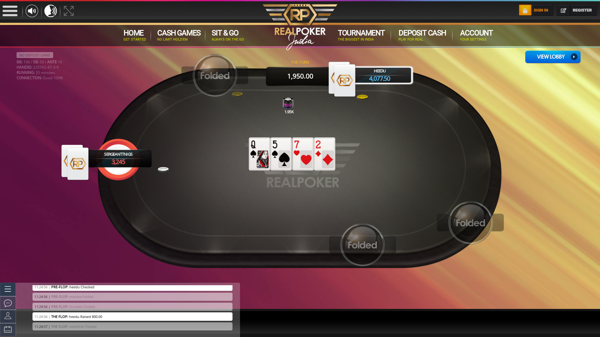 10 player poker in the 35th minute