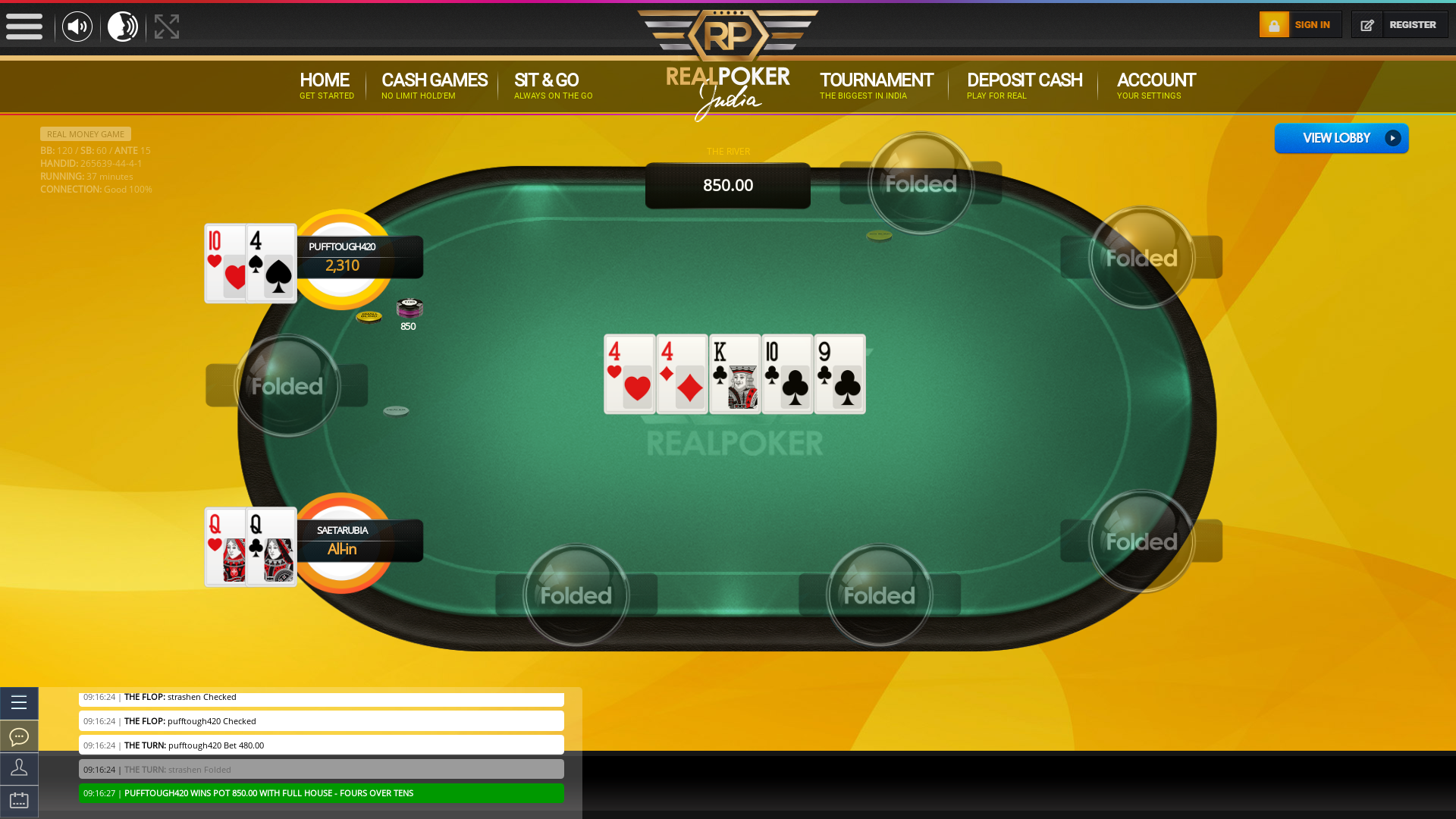 10 player poker in the 37th minute