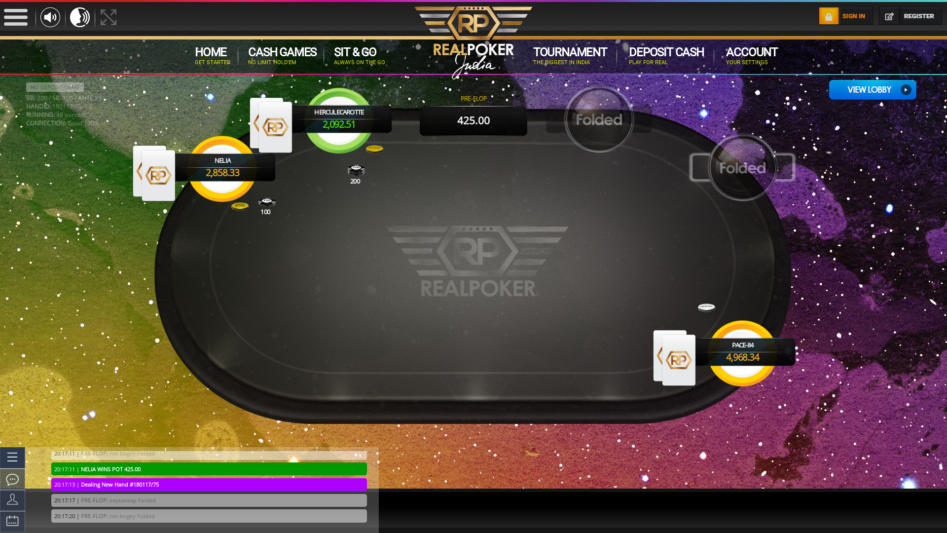 10 player texas holdem table at real poker with the table id 180117