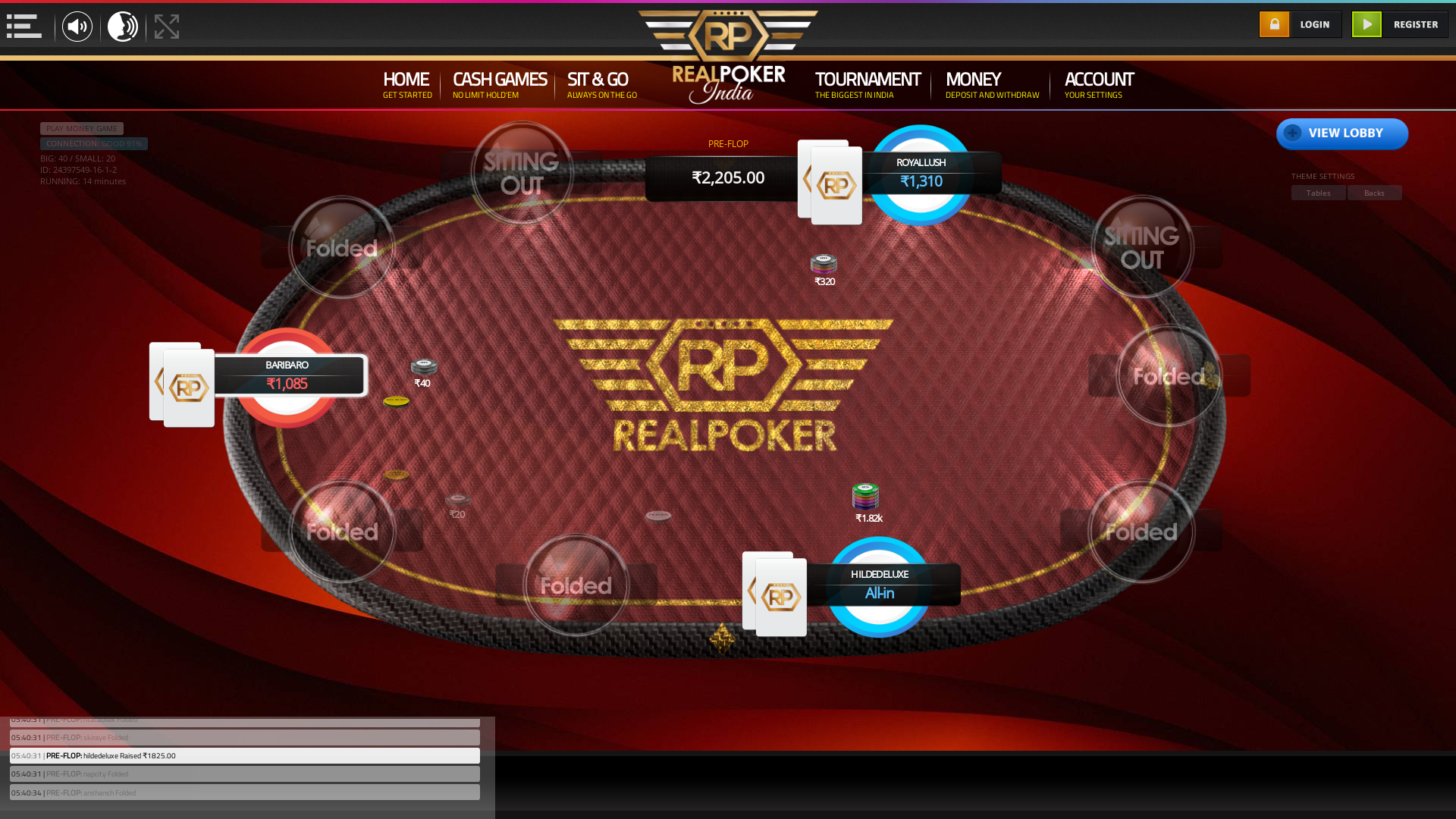 10 player texas holdem table at real poker with the table id 24397549