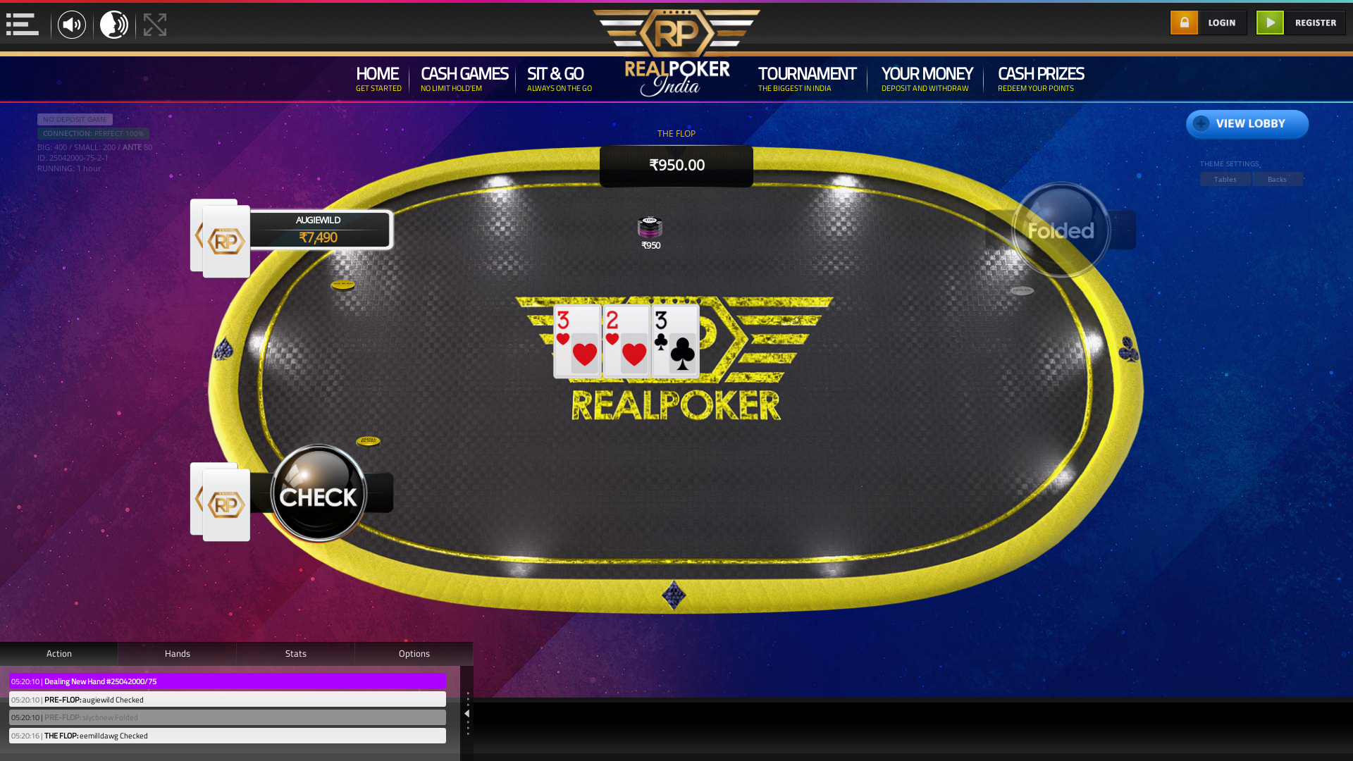 10 player texas holdem table at real poker with the table id 25042000