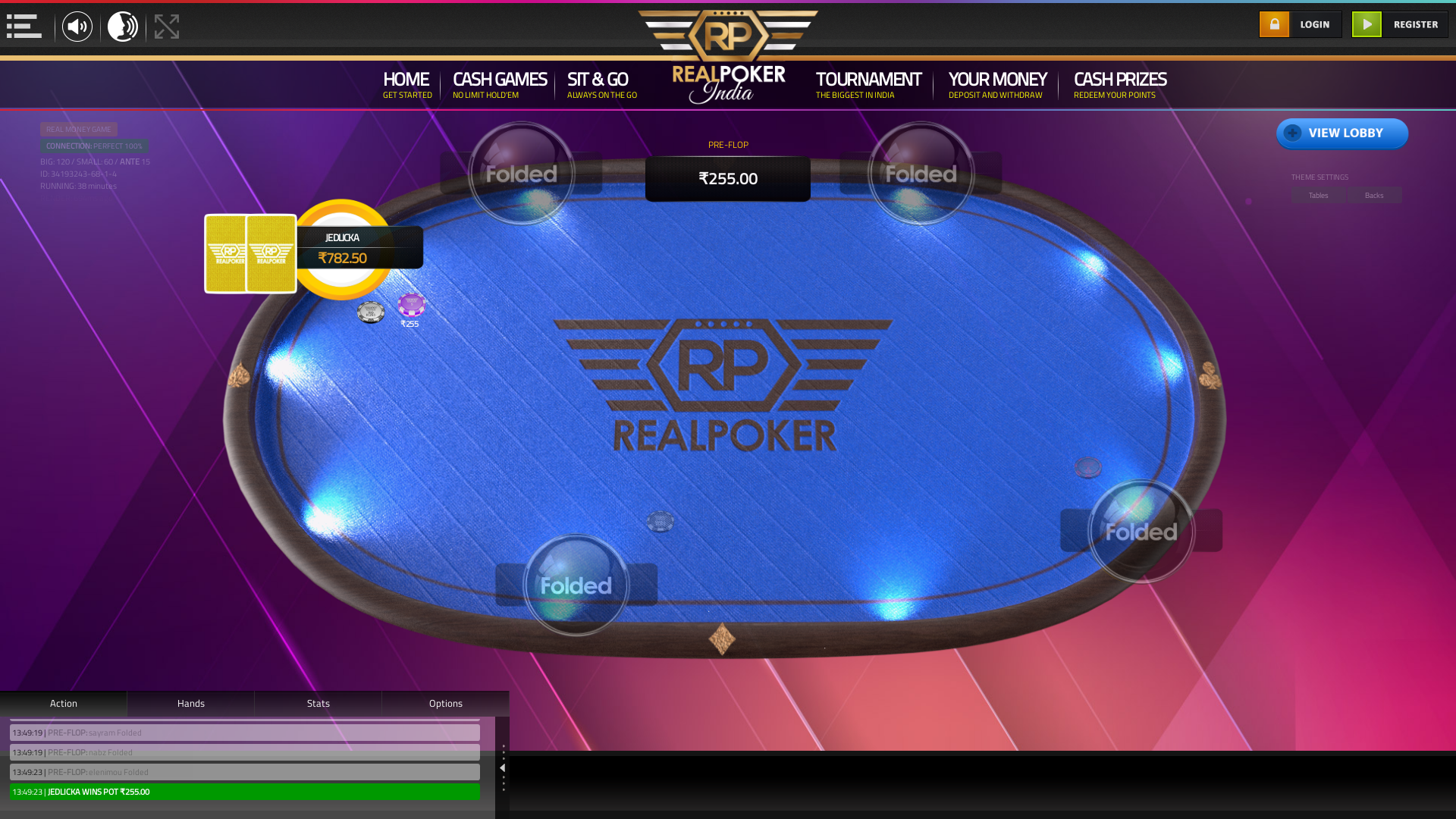 10 player texas holdem table at real poker with the table id 34193243