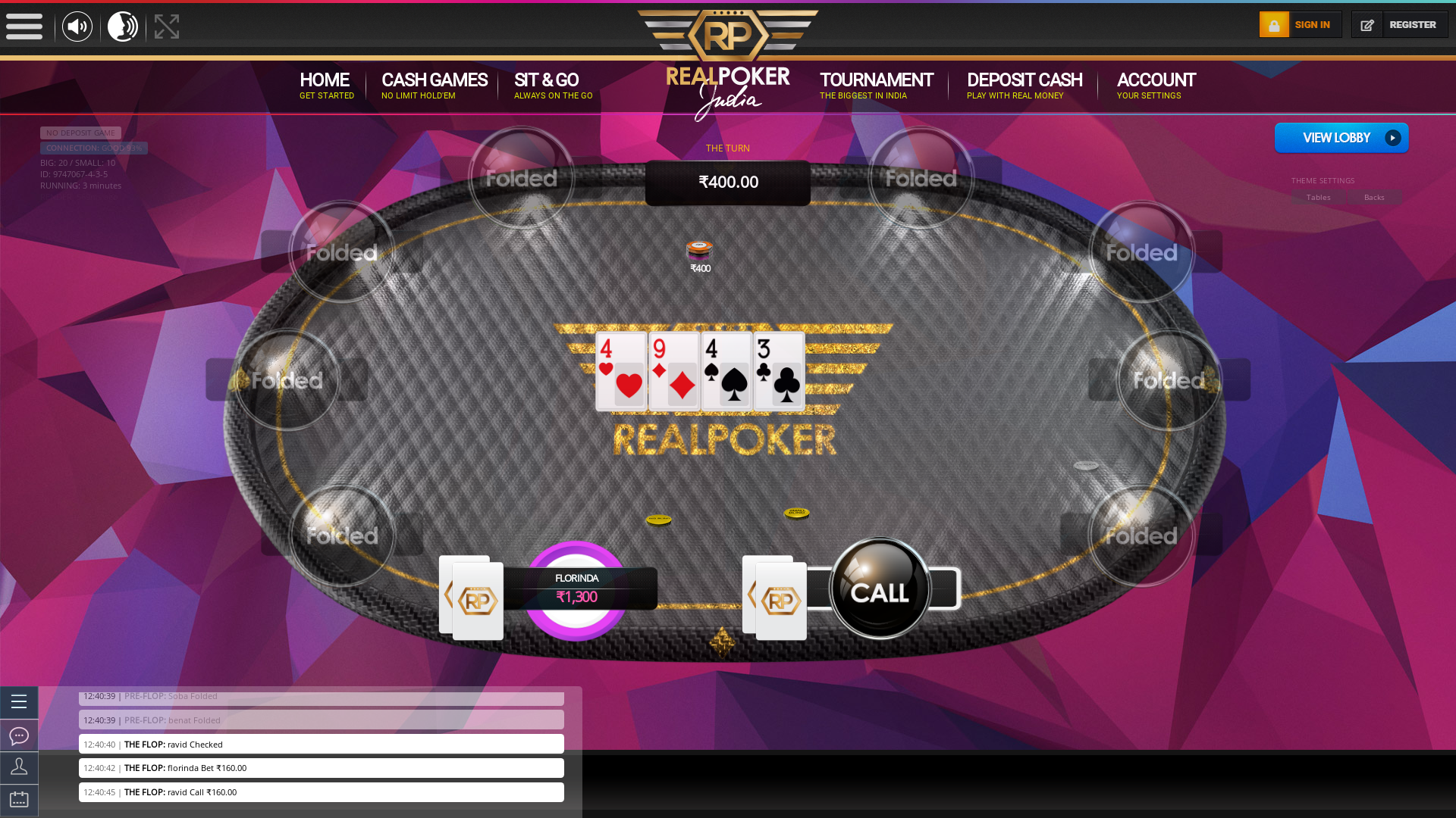 10 player texas holdem table at real poker with the table id 9747067