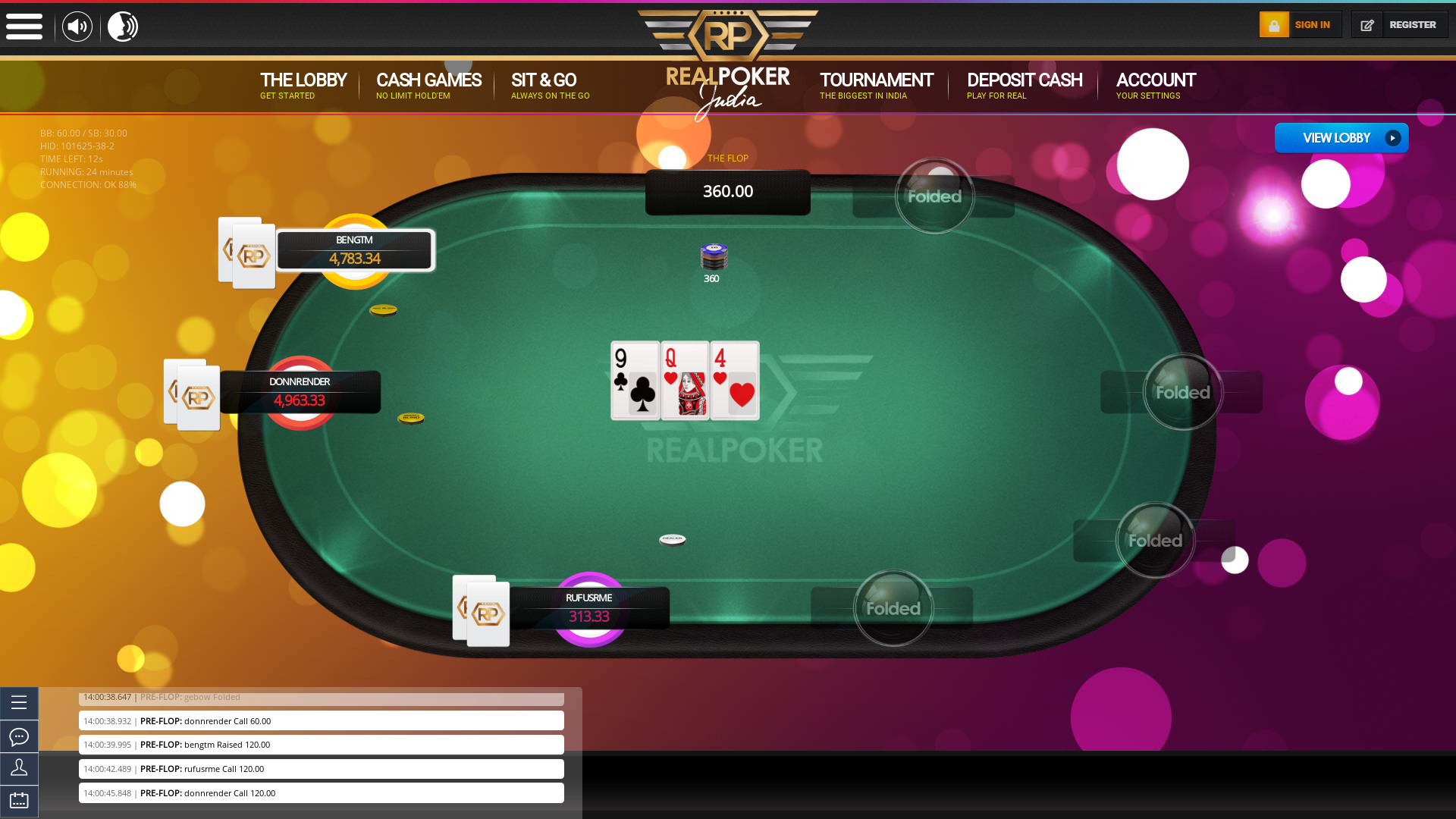 Arpora texas holdem poker table on a 10 player table in the 24th minute of the meeting
