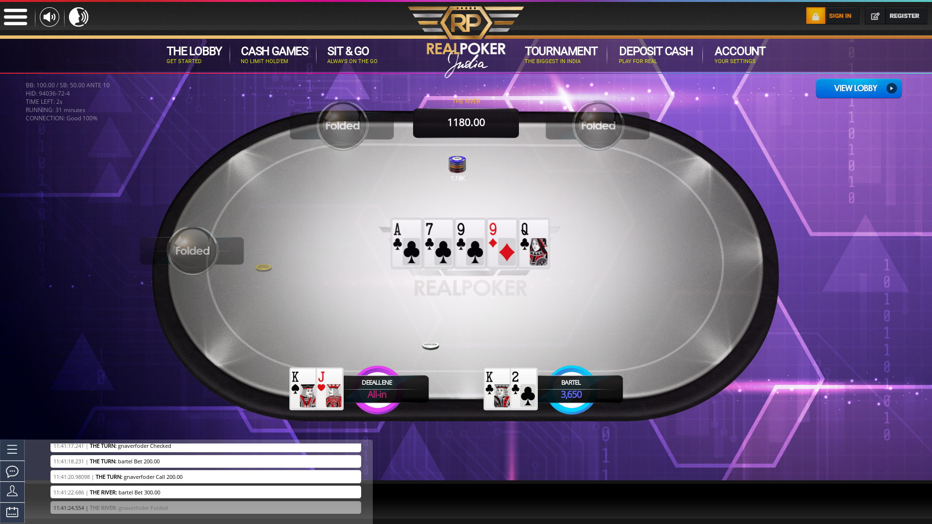 Bardez texas holdem poker table on a 10 player table in the 30th minute of the match