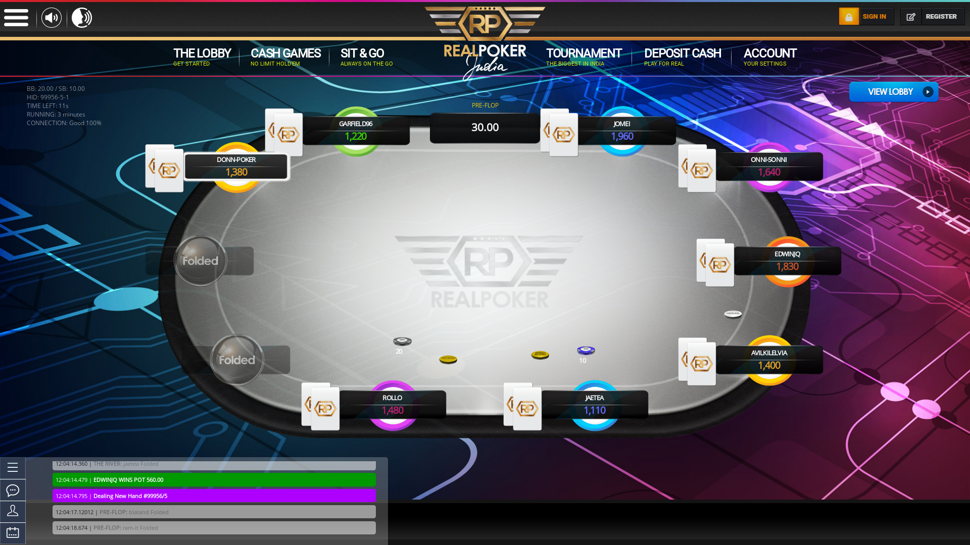 Bhubaneswar 10 player poker in the 3rd minute