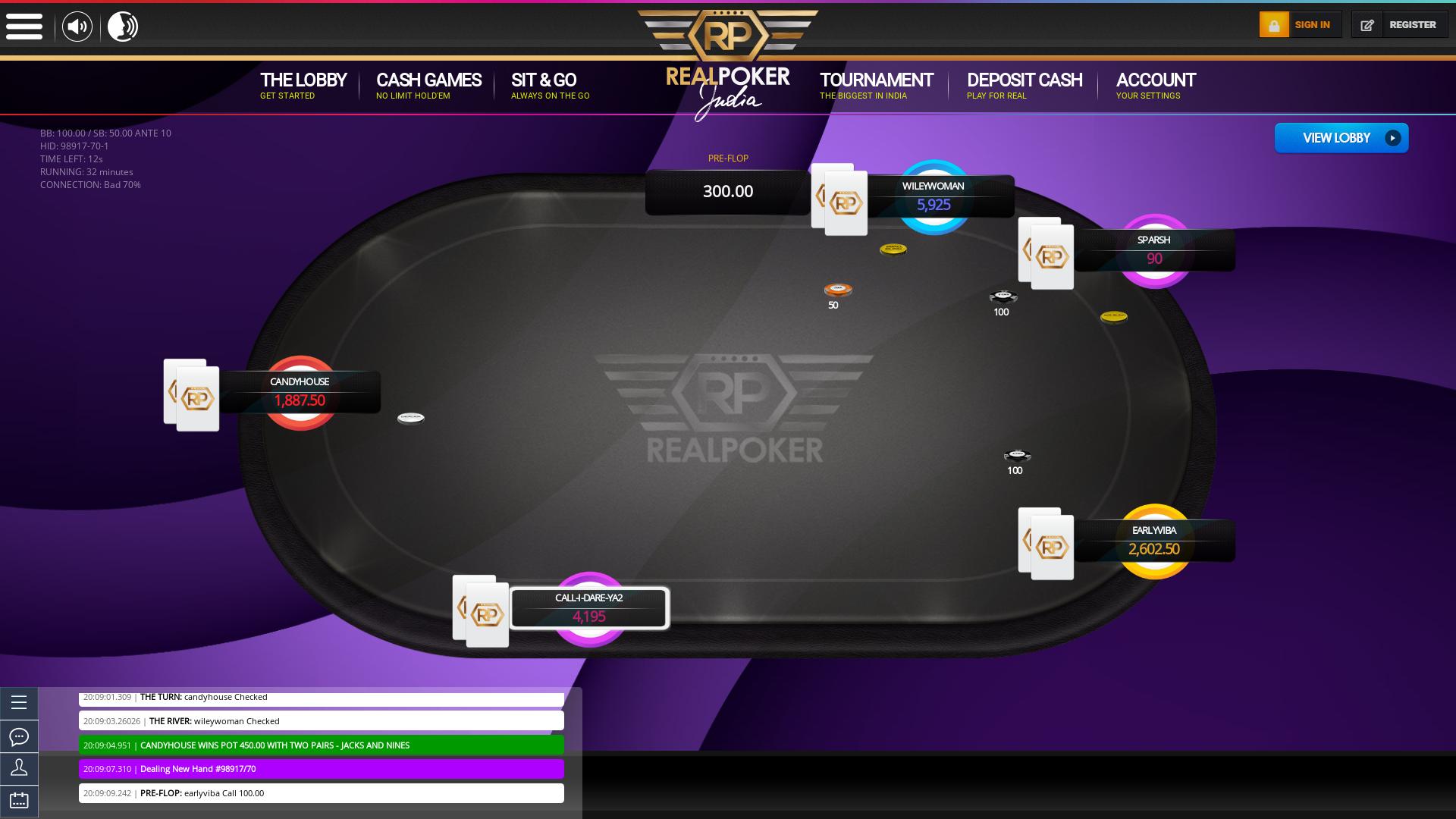 Chandigarh poker table on a 10 player table in the 32nd minute