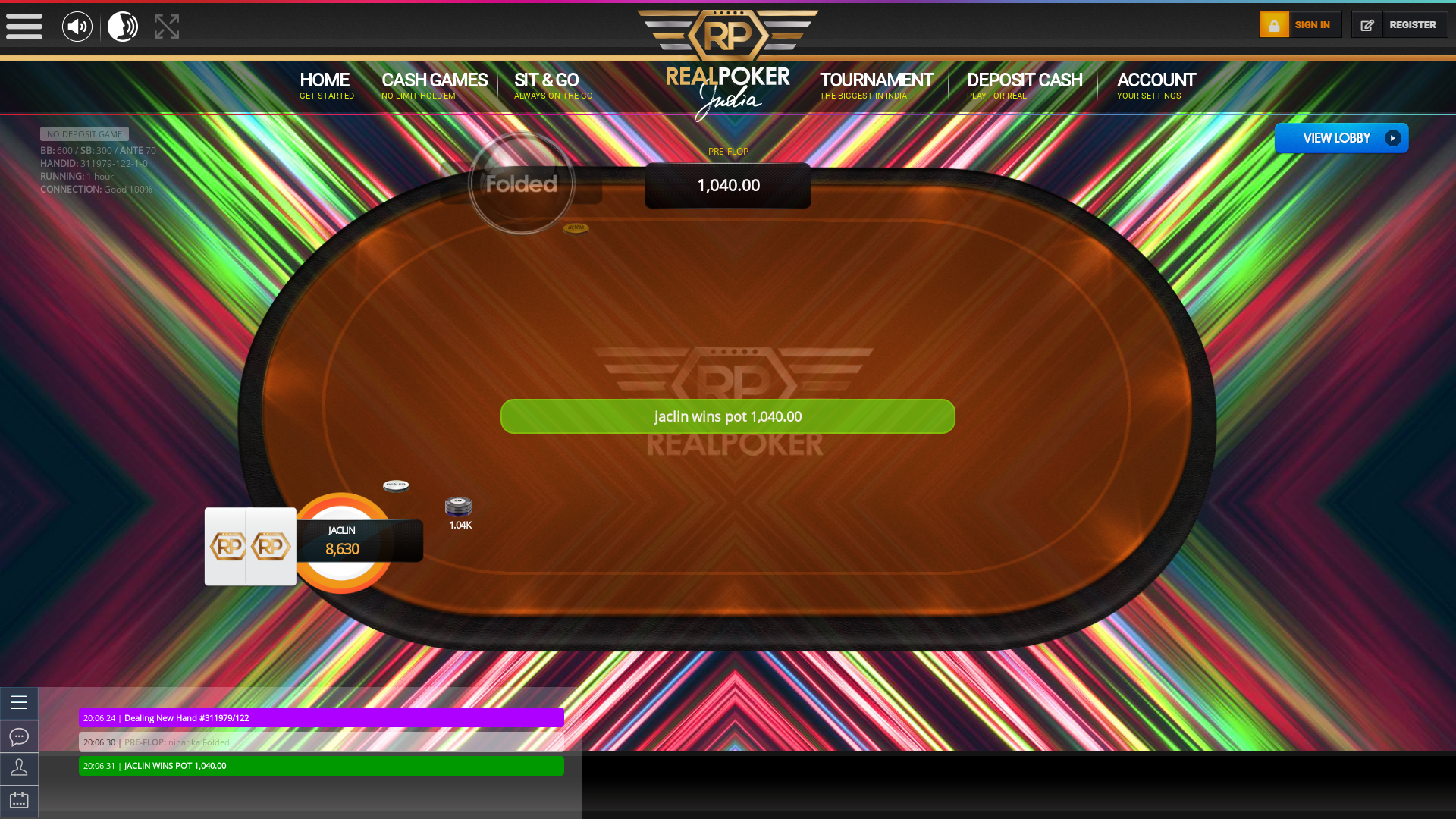 Hoogly, Kolkata online poker game on a 10 player table in the 74th minute of the match