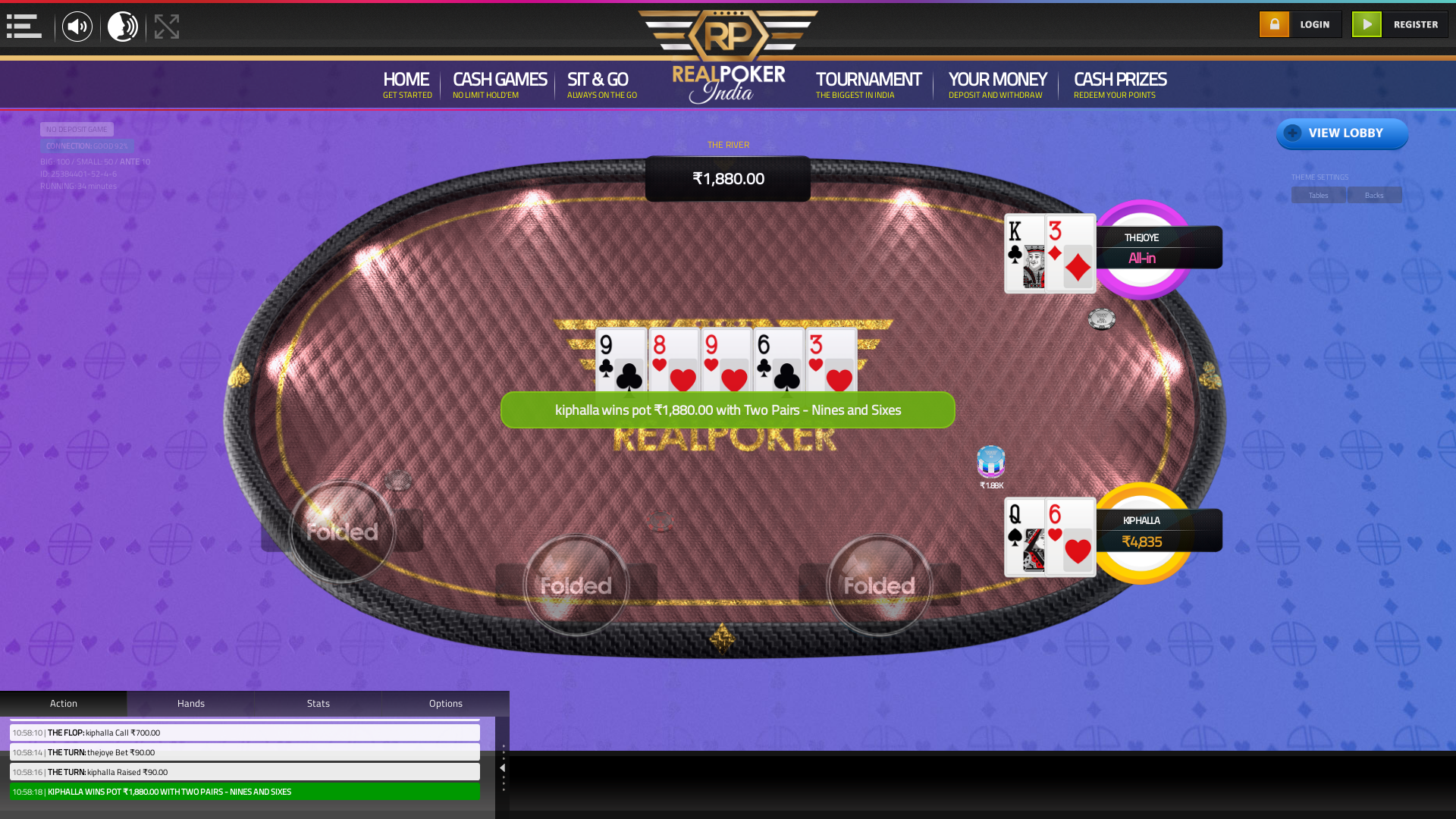 Horamavu, Bangalore texas holdem poker table on a 10 player table in the 34th minute of the match