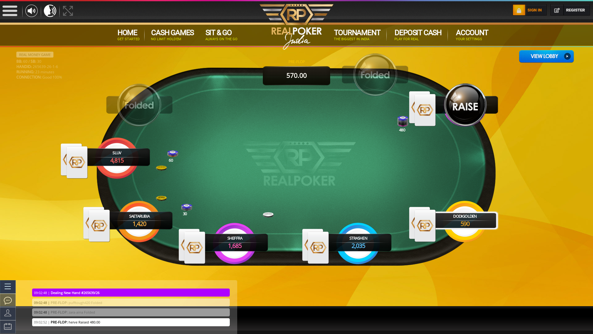 Howrah, Kolkata poker table on a 10 player table in the 23rd minute