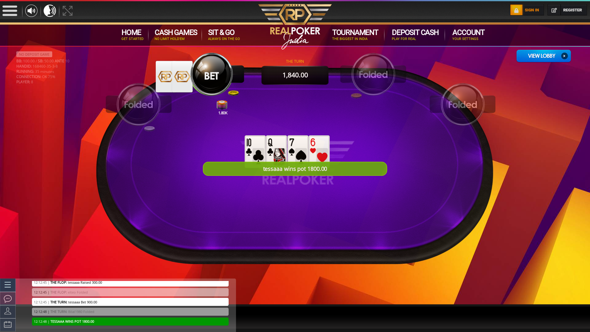 imran playing online poker on the Bhubaneswar table