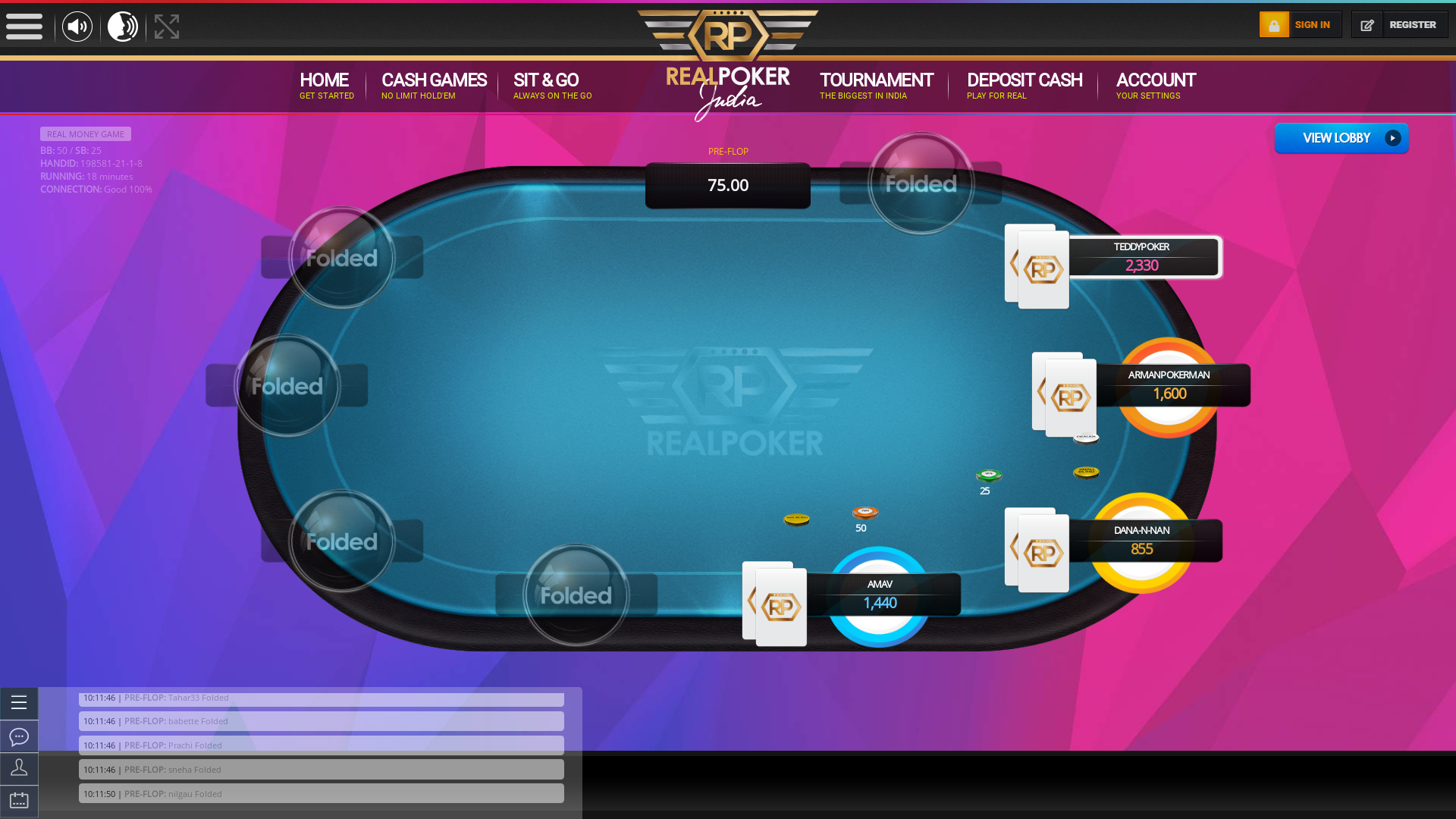 Indian 10 player poker in the 17th minute