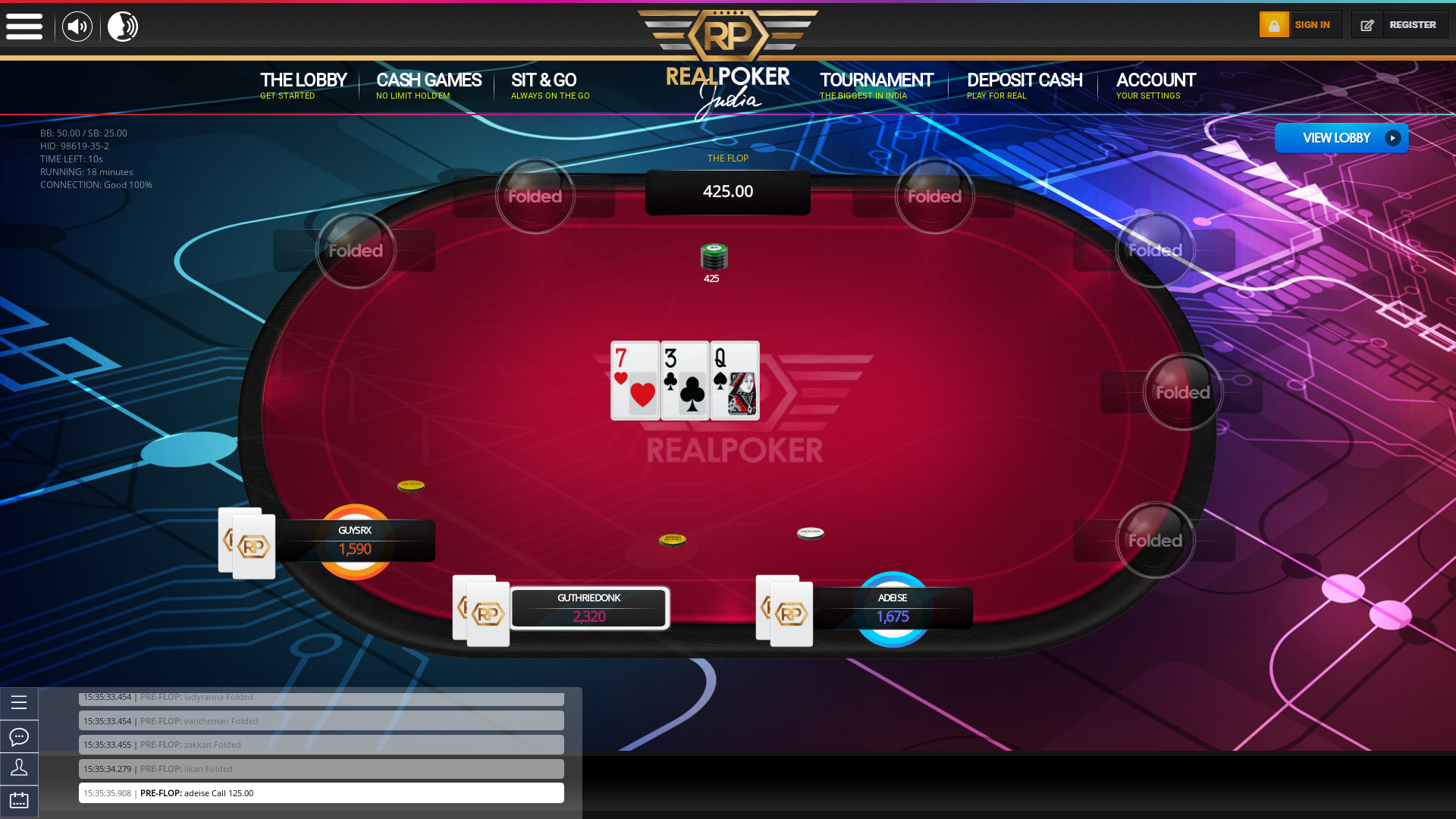 Indian 10 player poker in the 18th minute
