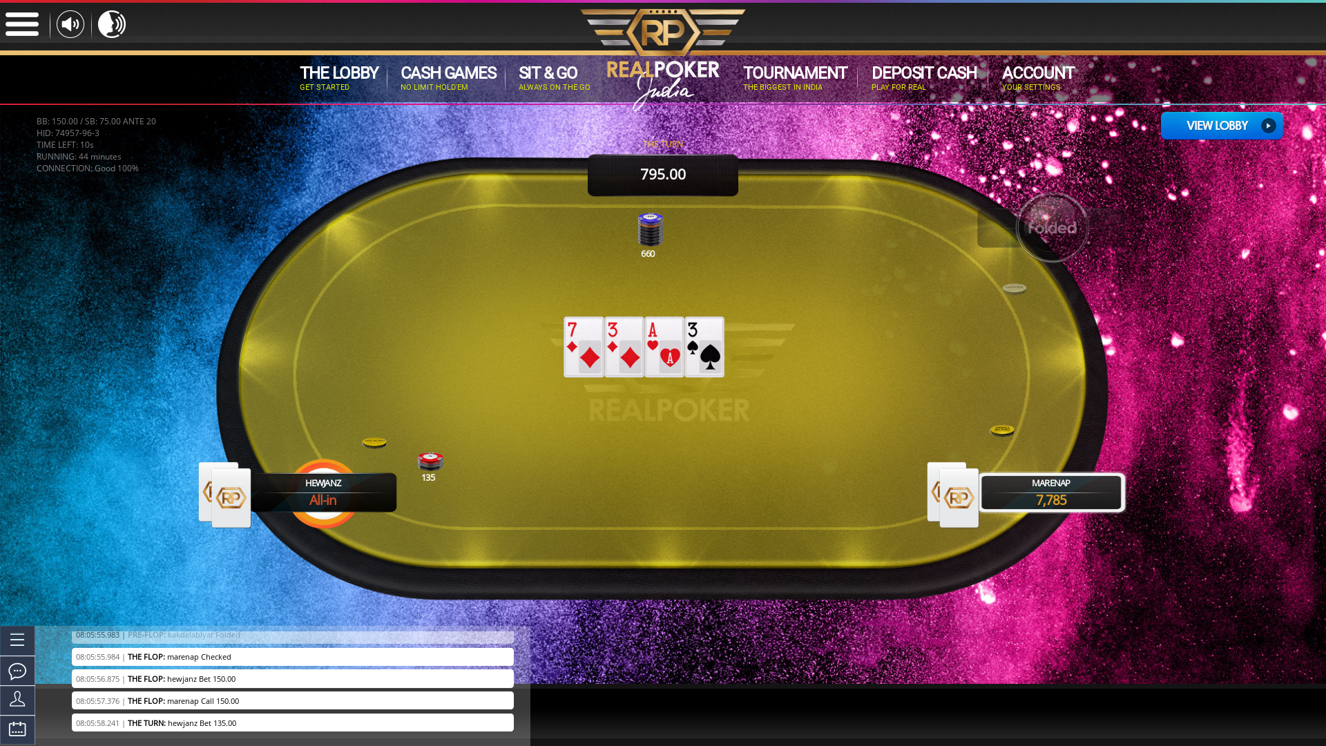 Indian 10 player poker in the 1st minute