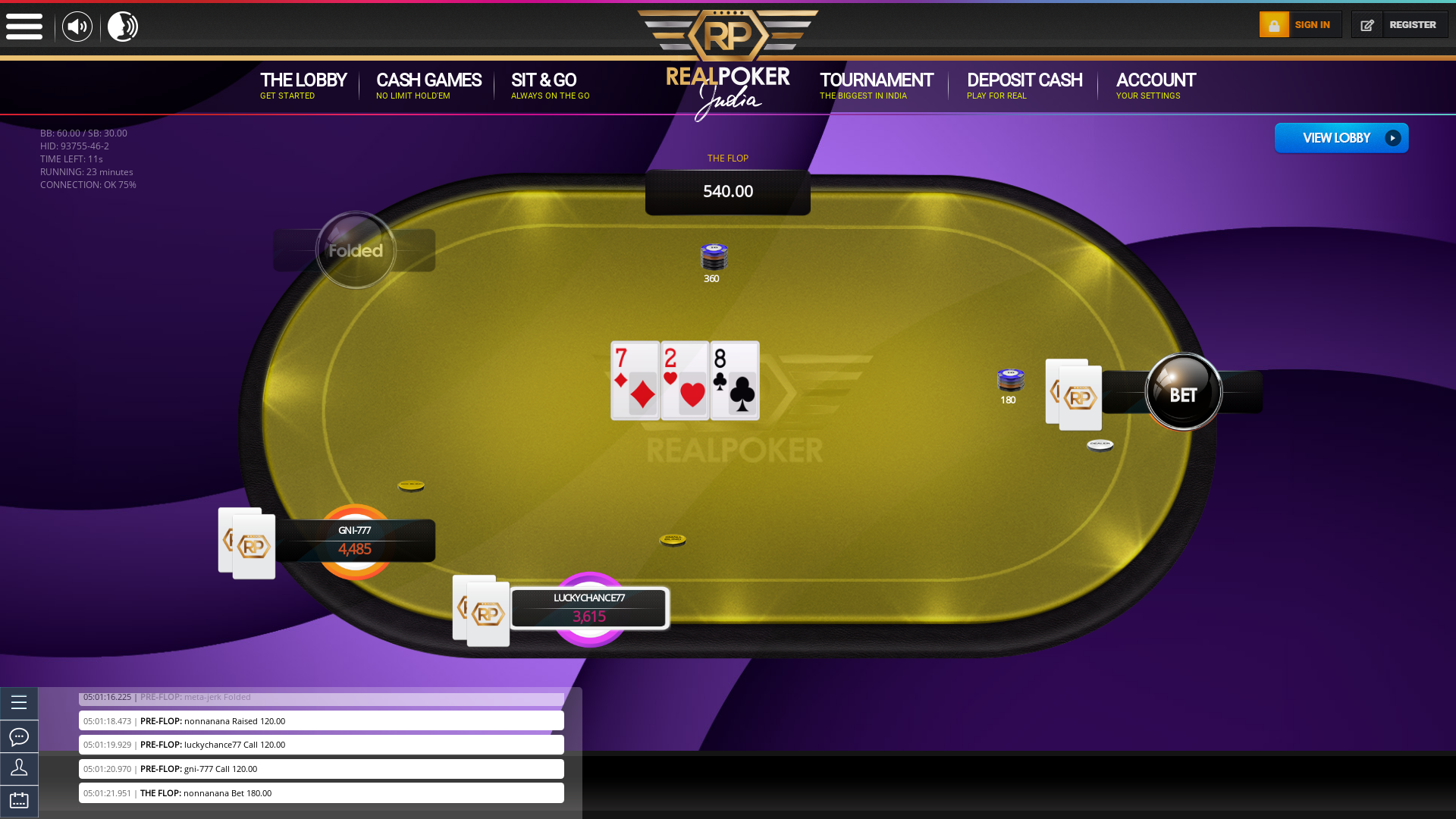 Indian 10 player poker in the 22nd minute