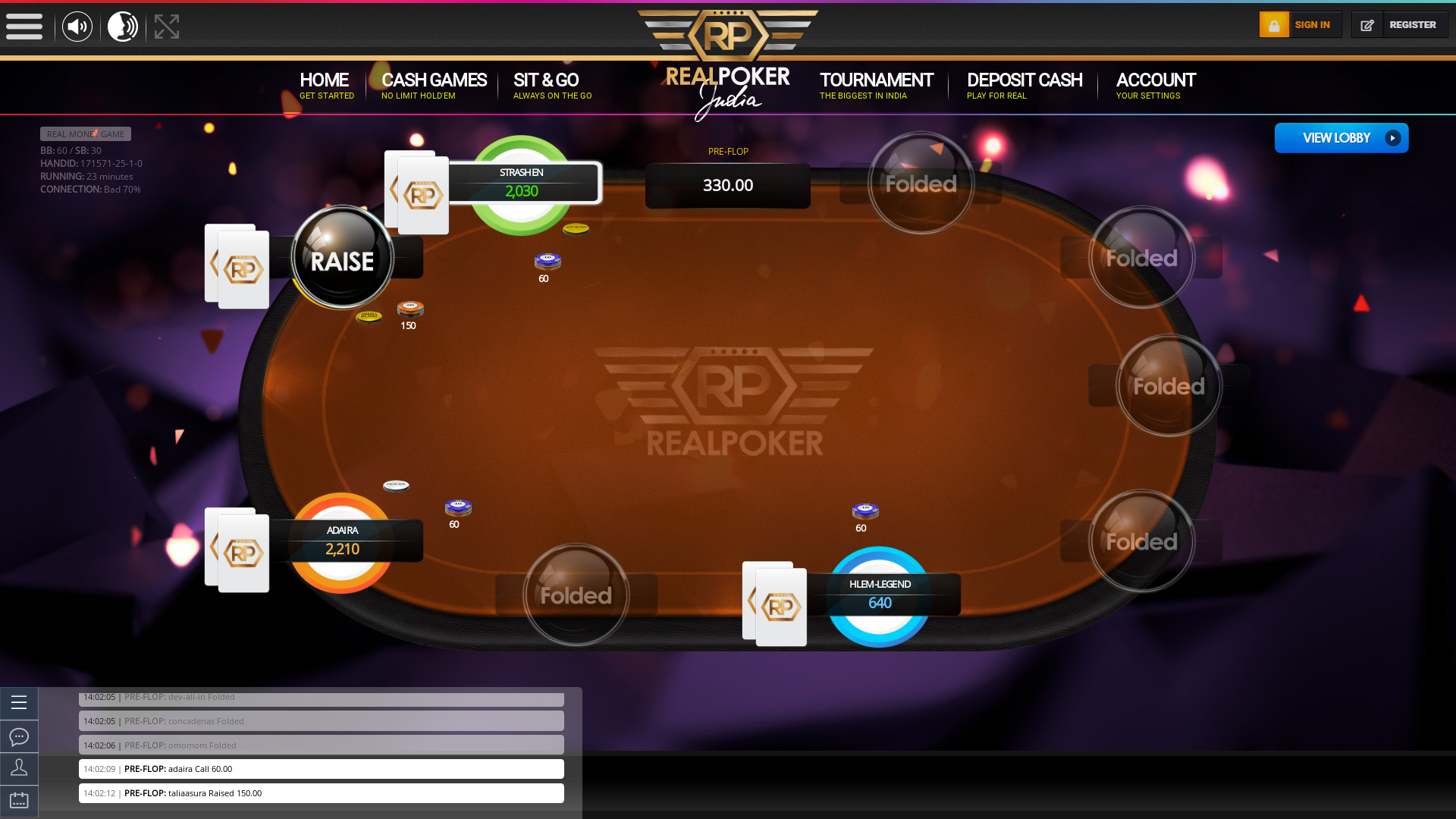 Indian 10 player poker in the 23rd minute