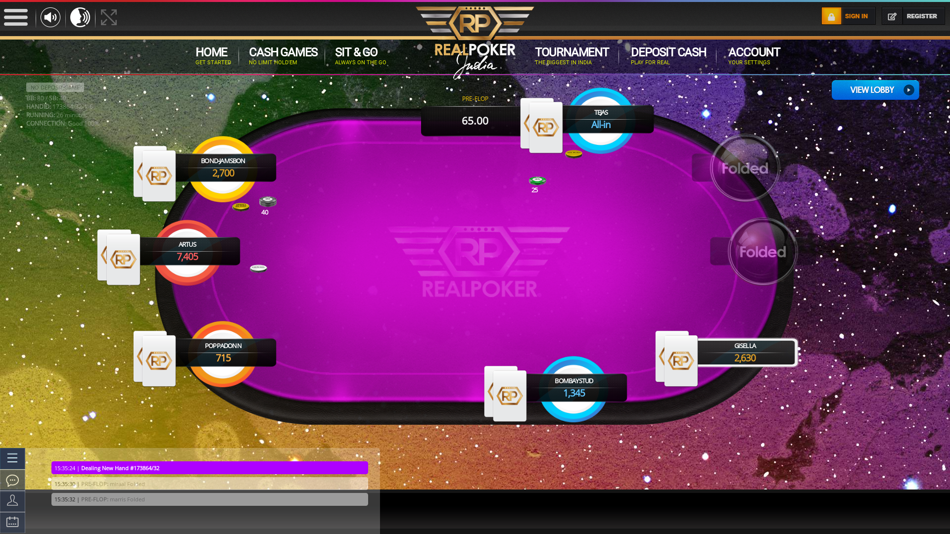 Indian 10 player poker in the 26th minute