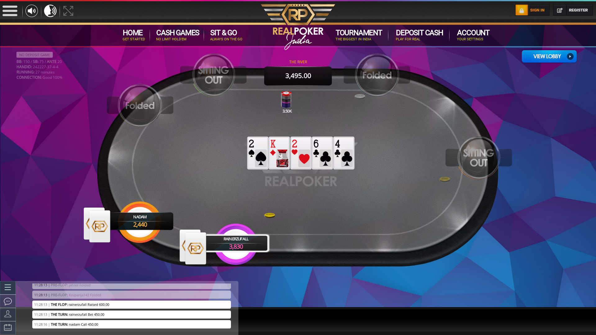 Indian 10 player poker in the 27th minute