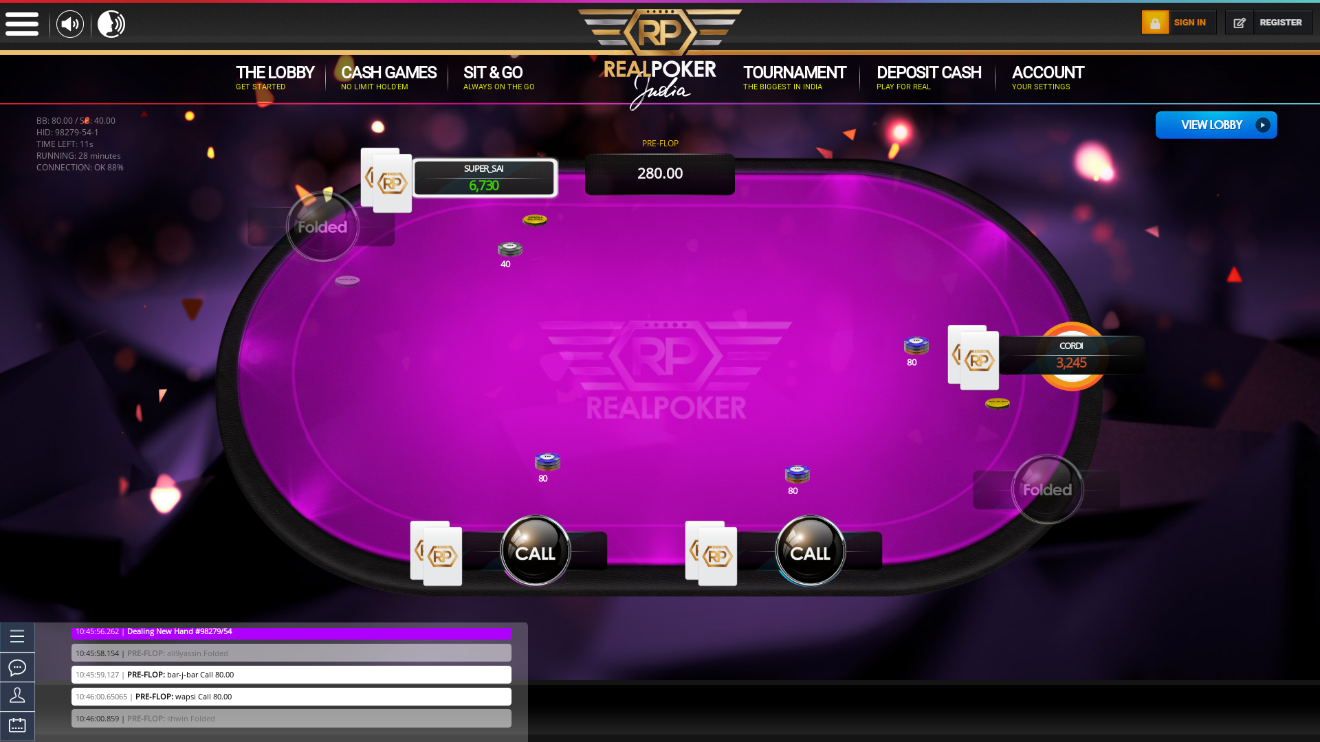 Indian 10 player poker in the 28th minute
