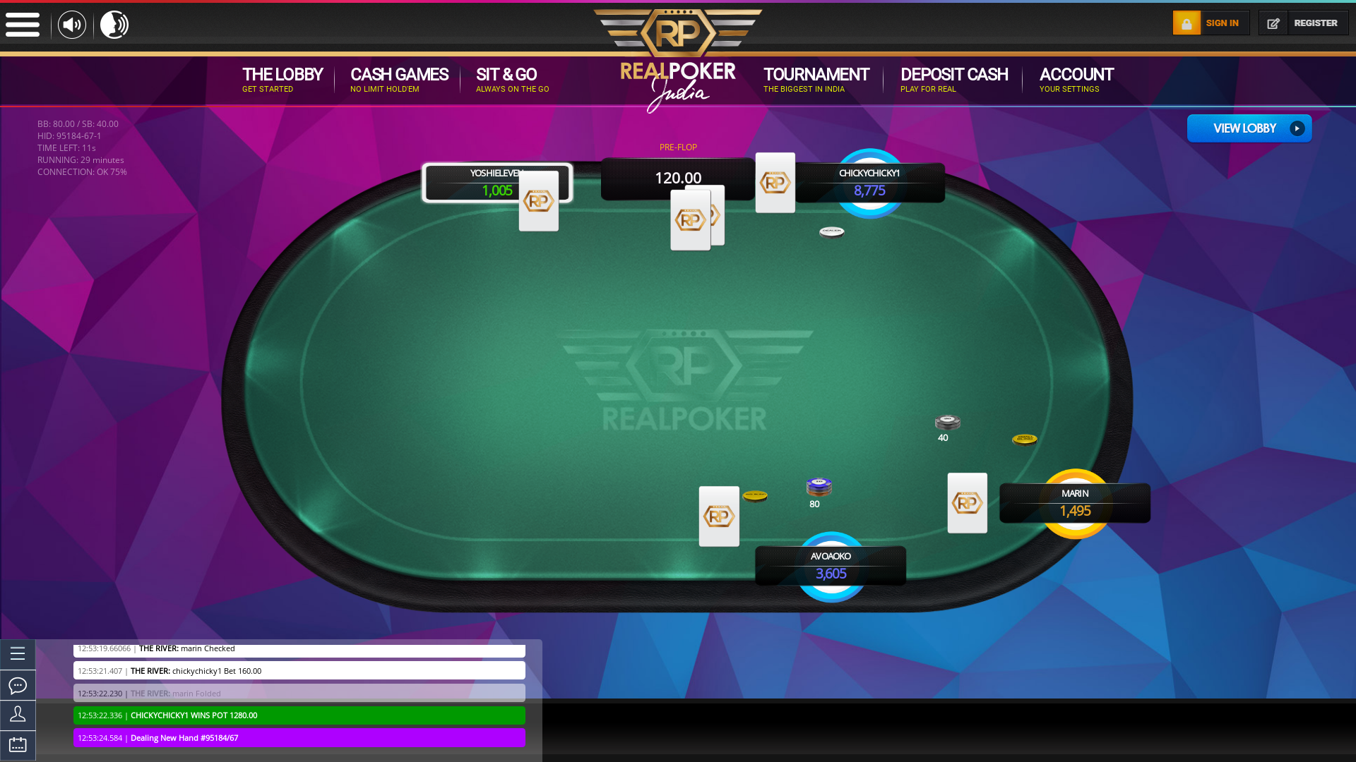 Indian 10 player poker in the 29th minute