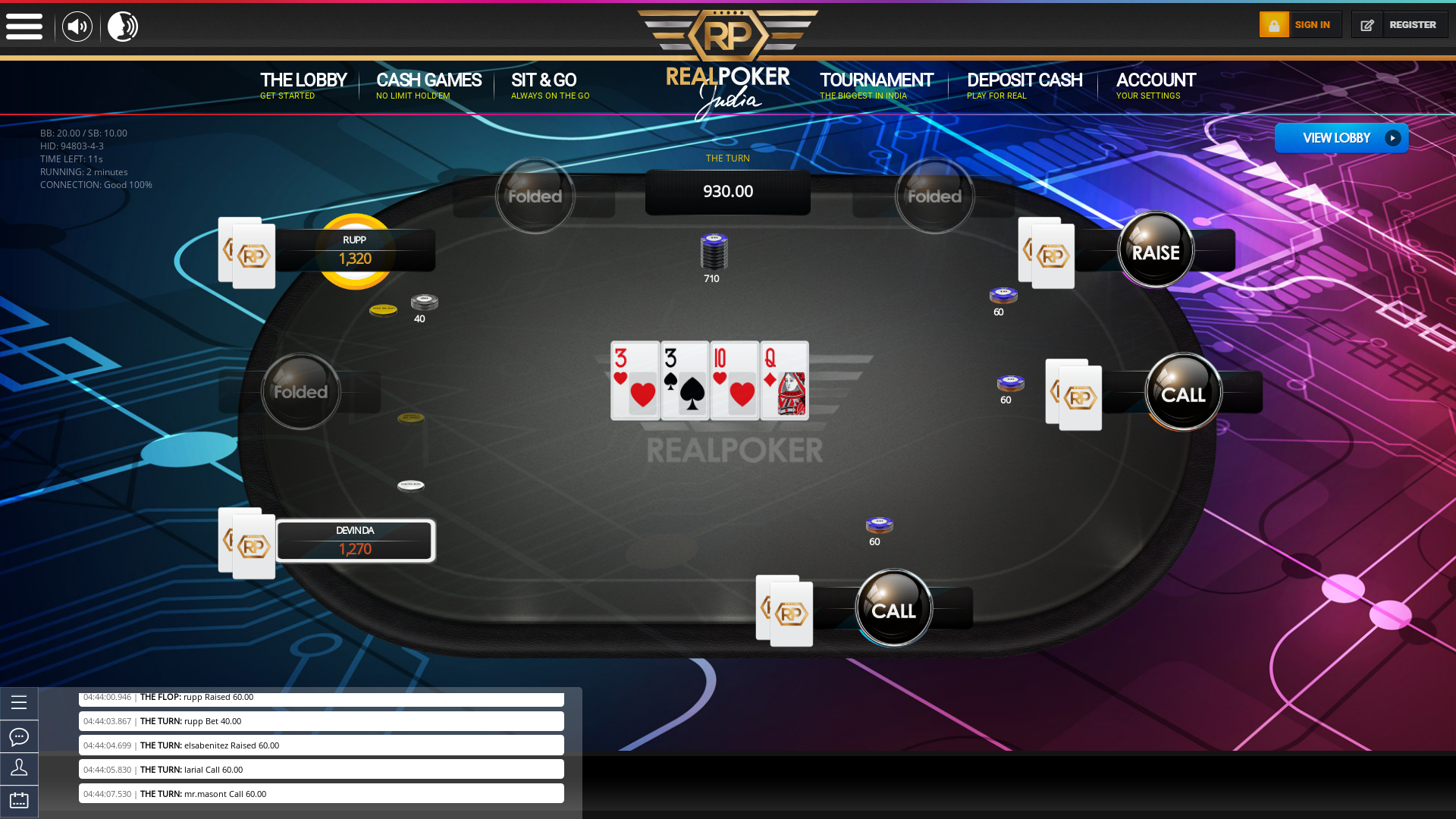 Indian 10 player poker in the 2nd minute