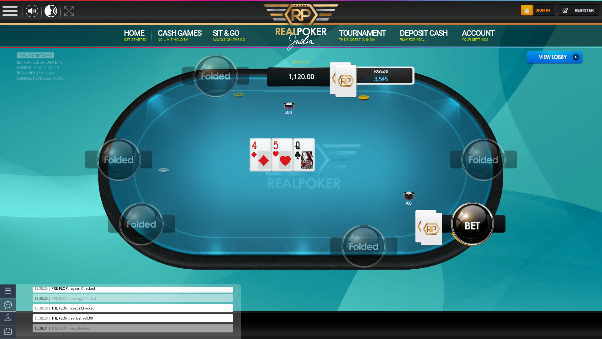 Indian 10 player poker in the 32nd minute