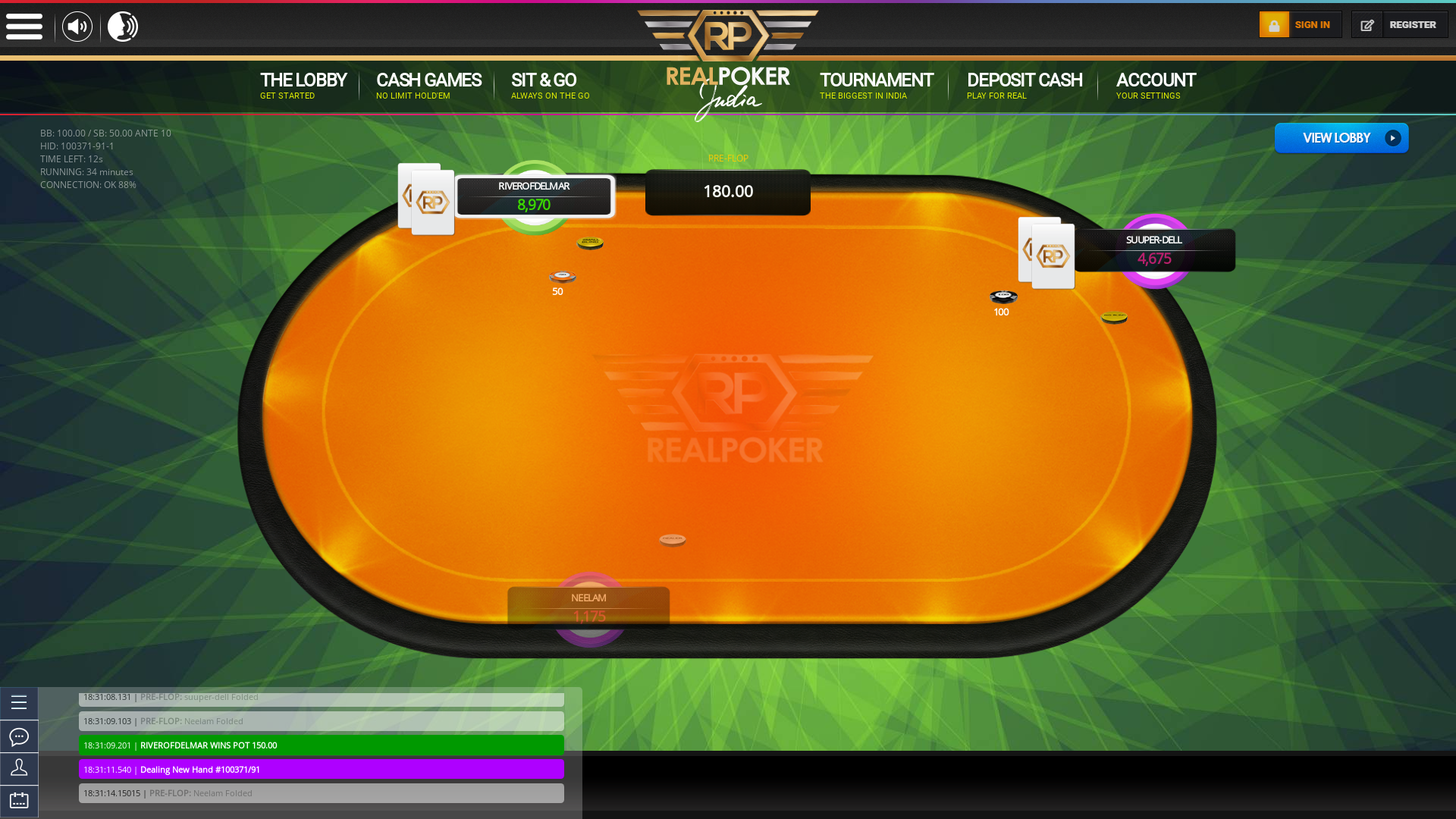 Indian 10 player poker in the 33rd minute