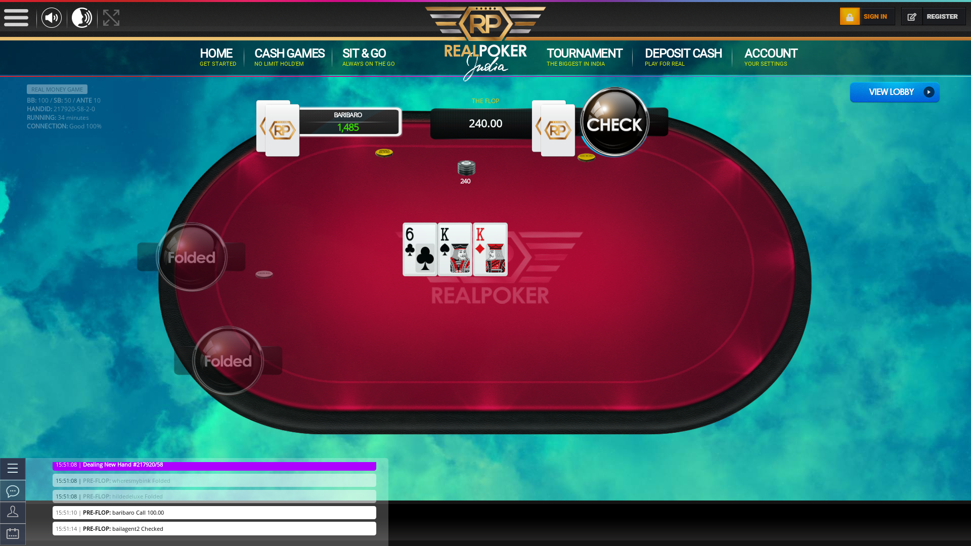Indian 10 player poker in the 34th minute
