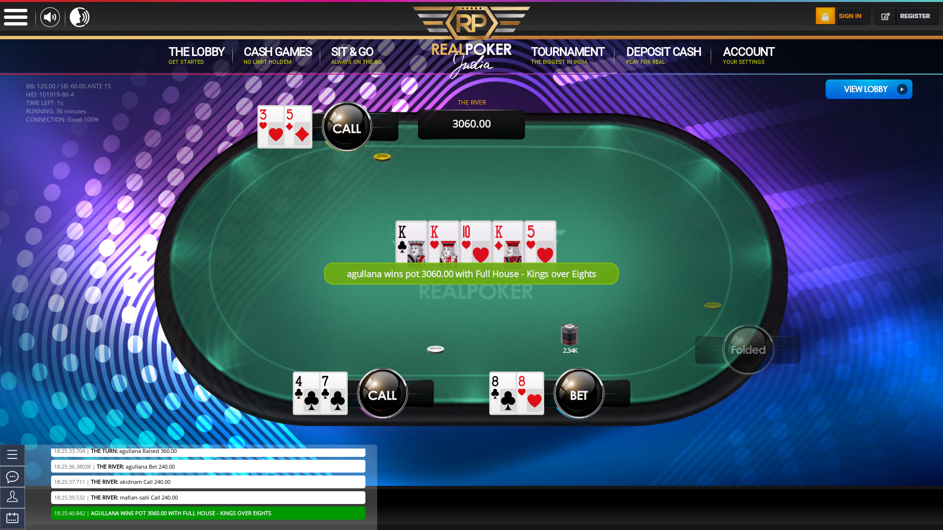 Indian 10 player poker in the 36th minute