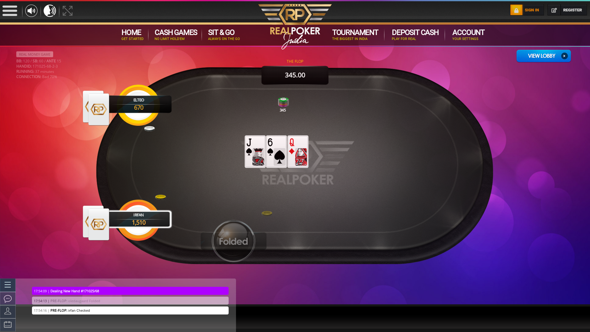 Indian 10 player poker in the 37th minute