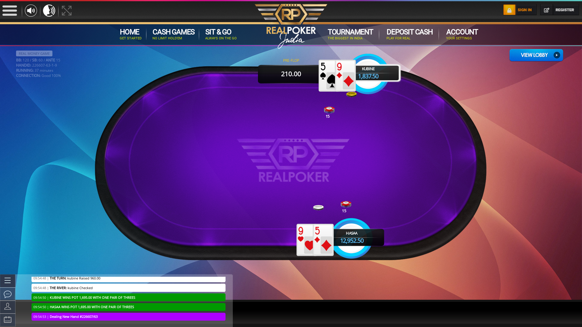 Indian 10 player poker in the 37th minute
