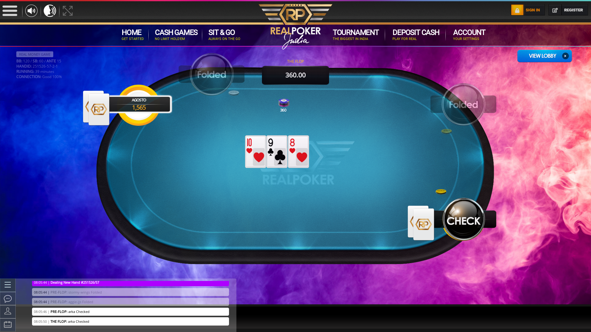 Indian 10 player poker in the 39th minute