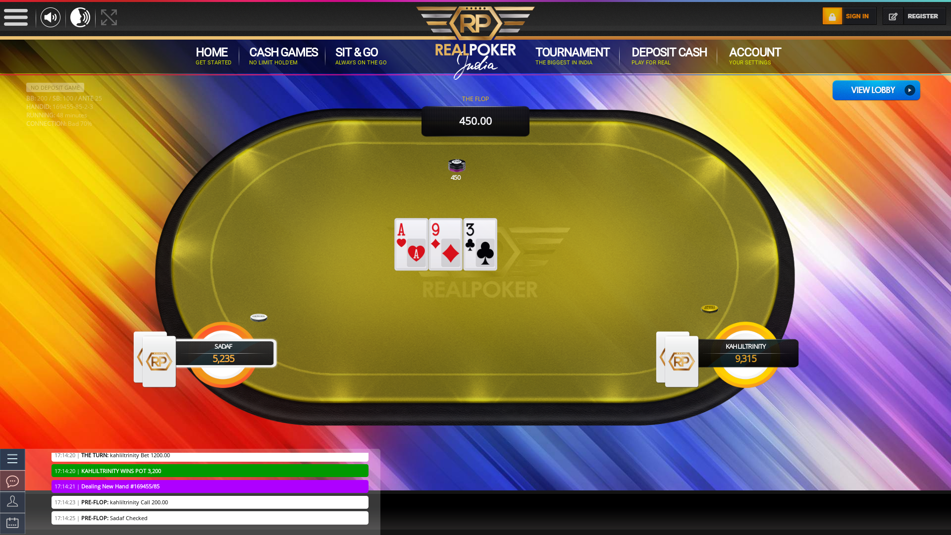 Indian 10 player poker in the 47th minute