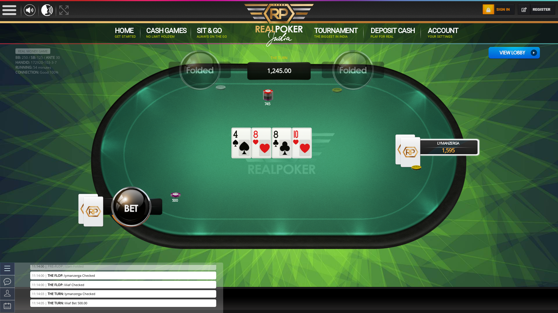Indian 10 player poker in the 54th minute