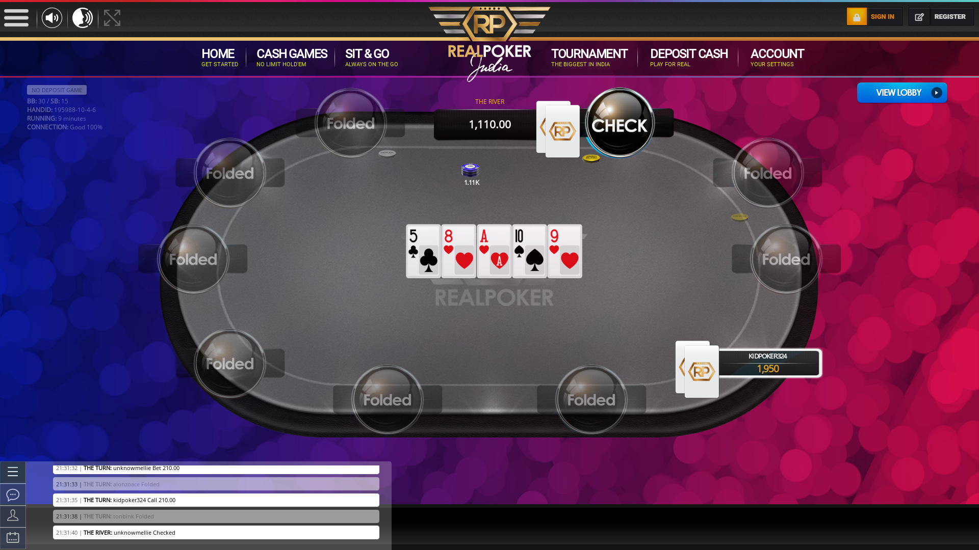 Indian 10 player poker in the 9th minute
