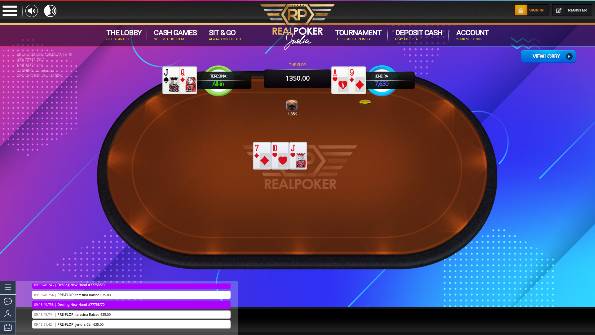 Indian 6 player poker in the 1st minute