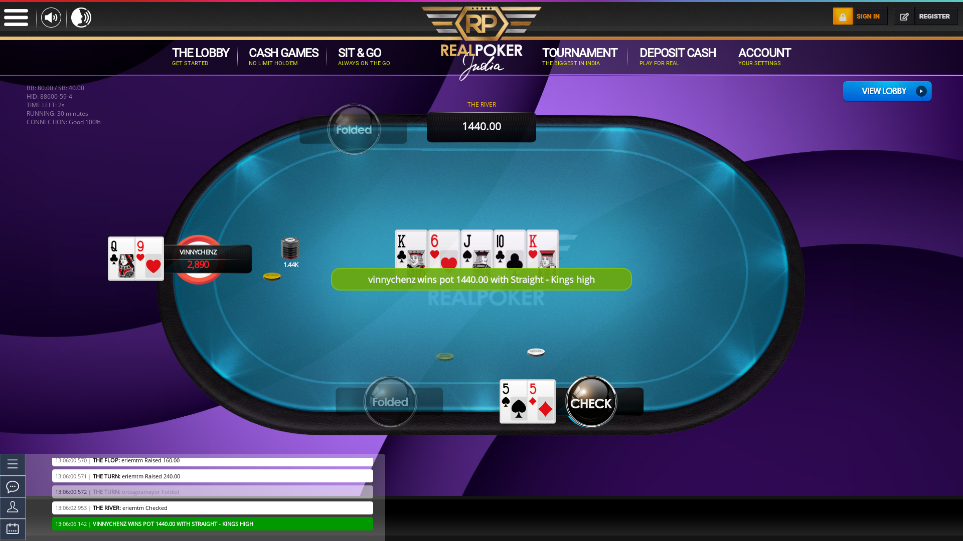 Indian 6 player poker in the 30th minute
