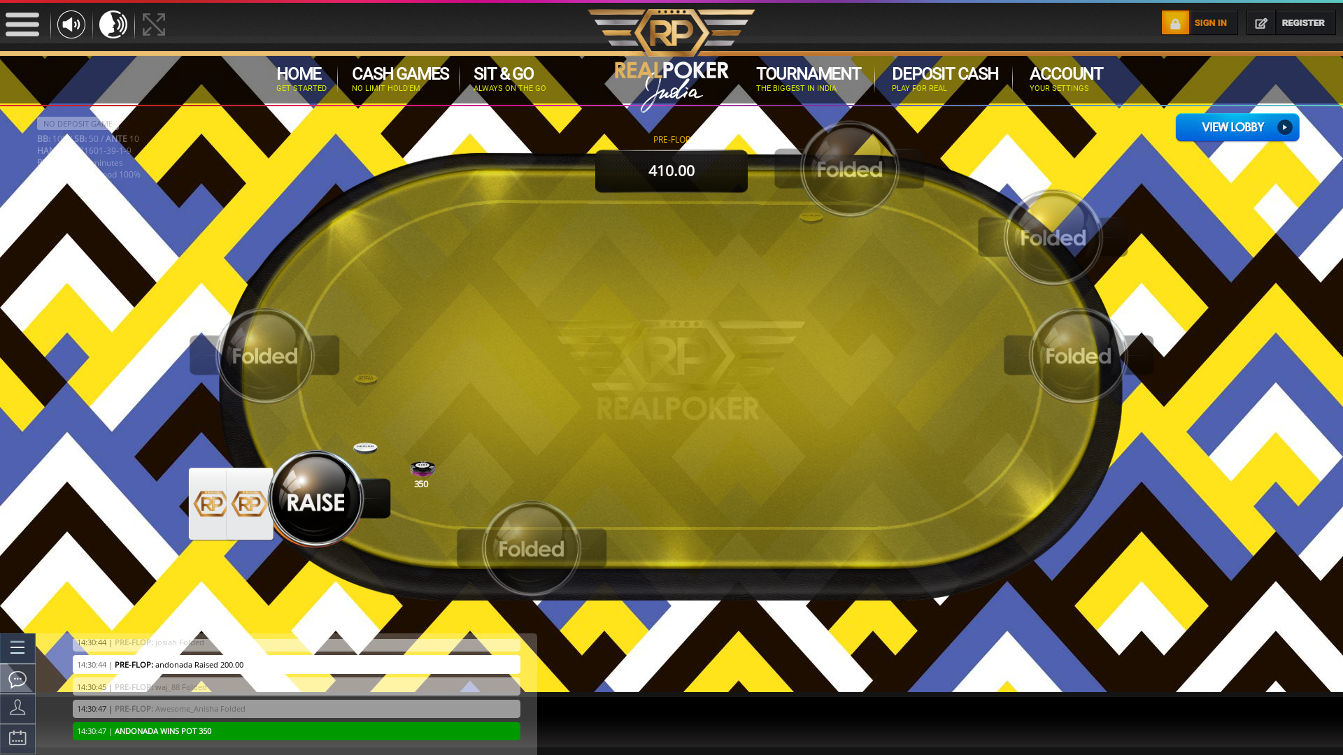 Indian online poker on a 10 player table in the 32nd minute match up