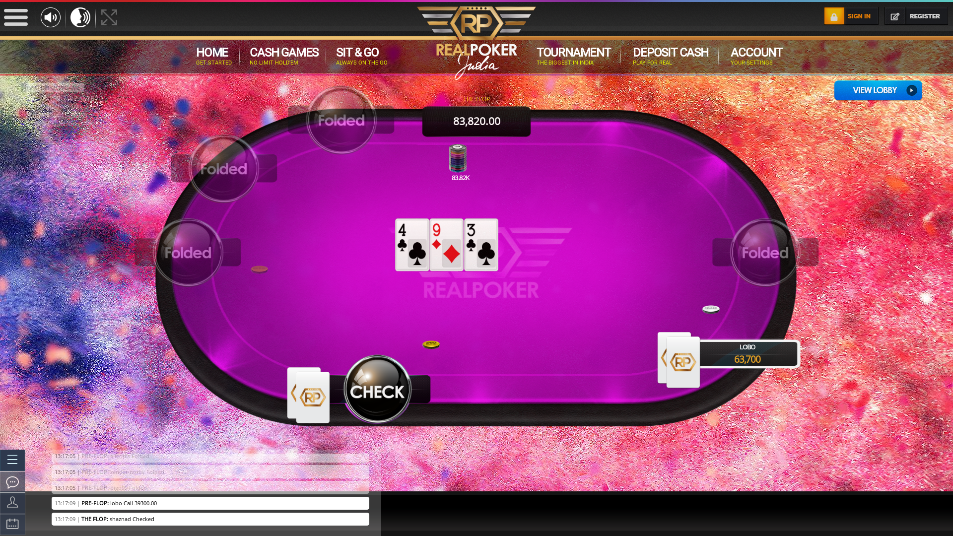 Indian online poker on a 10 player table in the 43rd minute match up