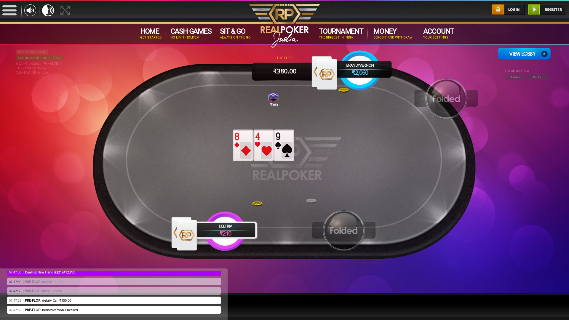 indian online poker on a 10 player table in the 45th minute match up