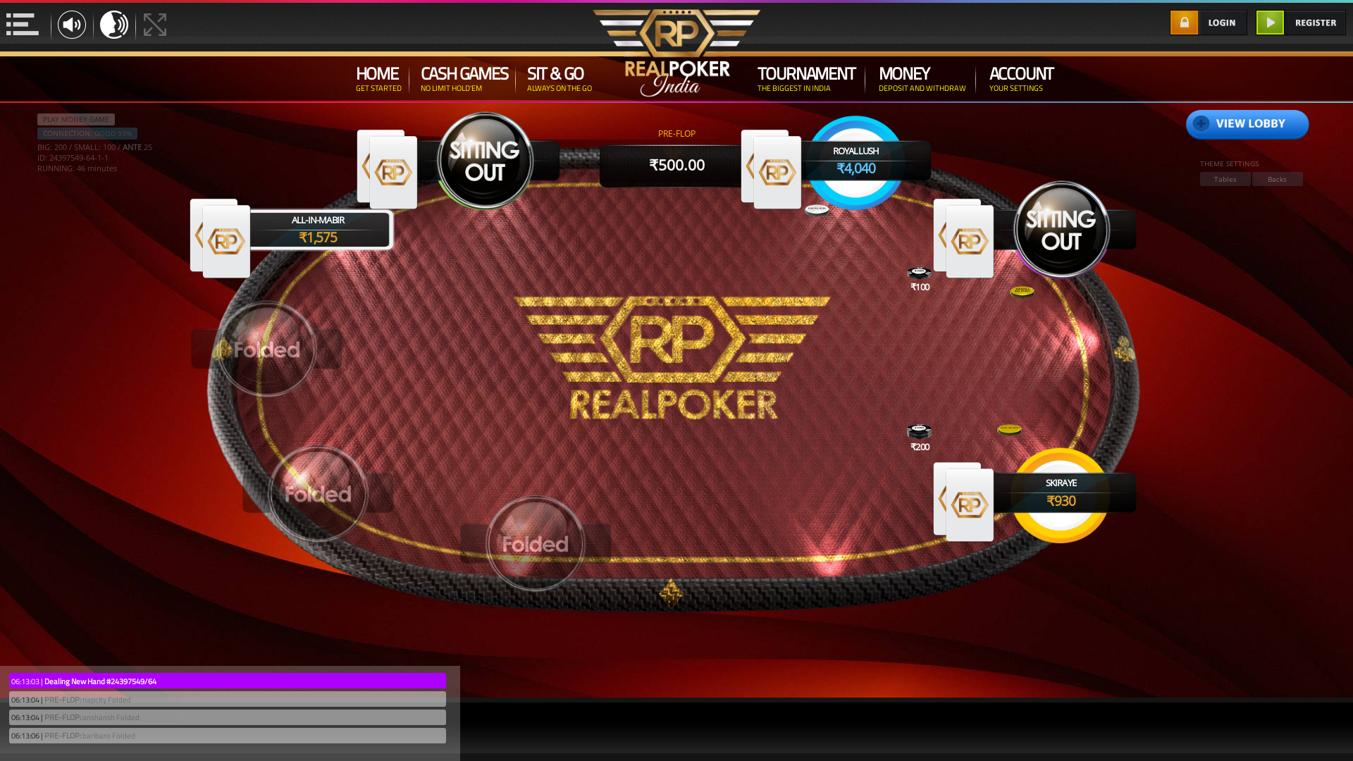indian online poker on a 10 player table in the 46th minute match up