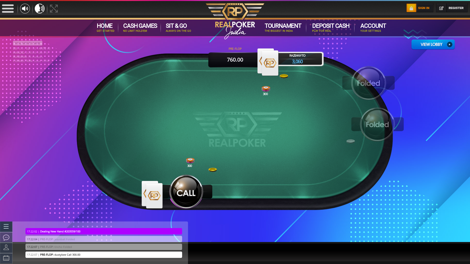 Indian online poker on a 10 player table in the 55th minute match up