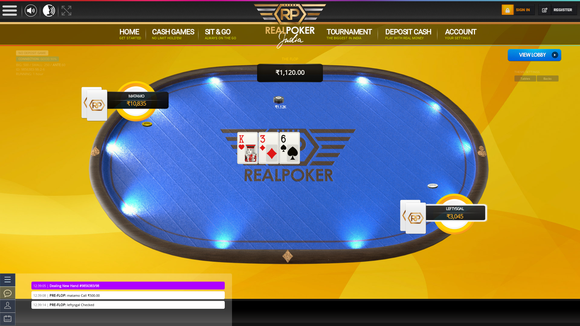 indian online poker on a 10 player table in the 65th minute match up