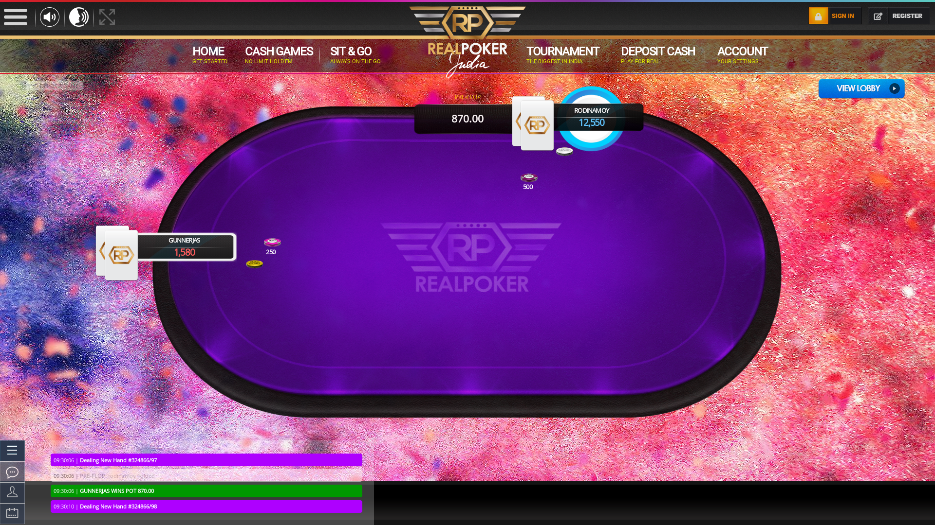 Indian online poker on a 10 player table in the 66th minute match up