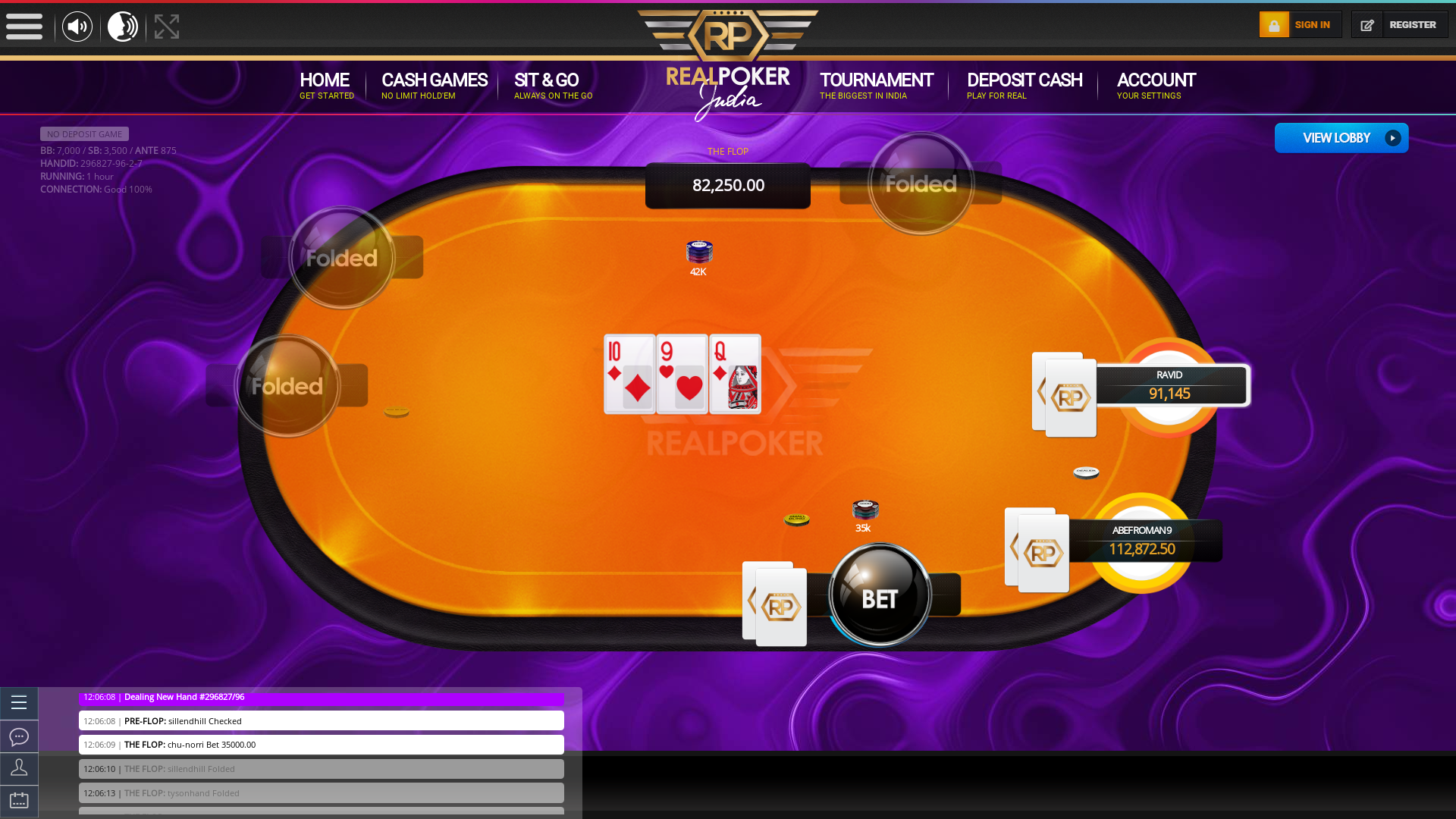Indian online poker on a 10 player table in the 84th minute match up